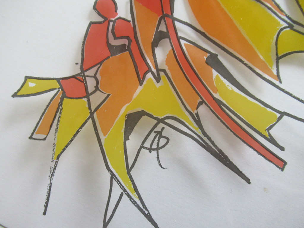 Grote glazen schaal met onbekende paraaf kopen? Bied vanaf 1!