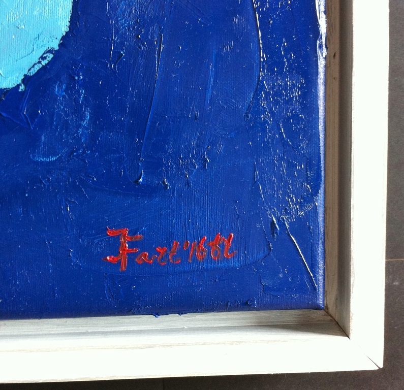 "Composition in Blue...." John Foppen - Olieverf op canvas - Framed - Gesigneerd kopen? Bied vanaf 175!