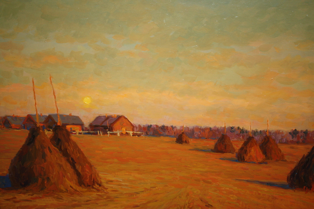 LANDSCHAP MET KORENSCHOVEN  - RUSSISCHE SCHOOL  - VILLENSKAYA kopen? Bied vanaf 165!