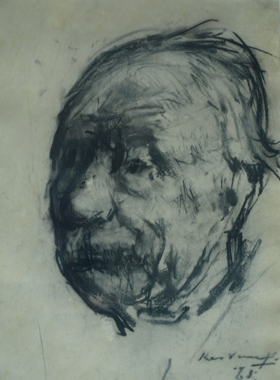 Kees Verwey â�� Houtskool , Zelfportret - gesigneerd & ingelijst â�� 1968 kopen? Bied vanaf 300!