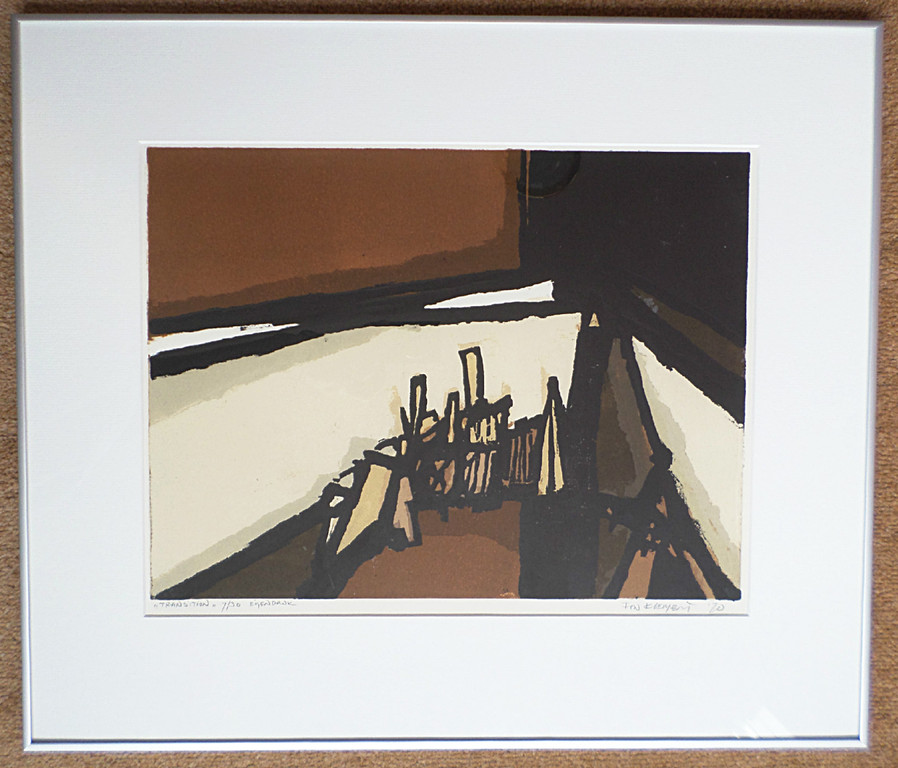 Fon Klement - Transition, hoogdruk boardsnede (mooi ingelijst) kopen? Bied vanaf 95!