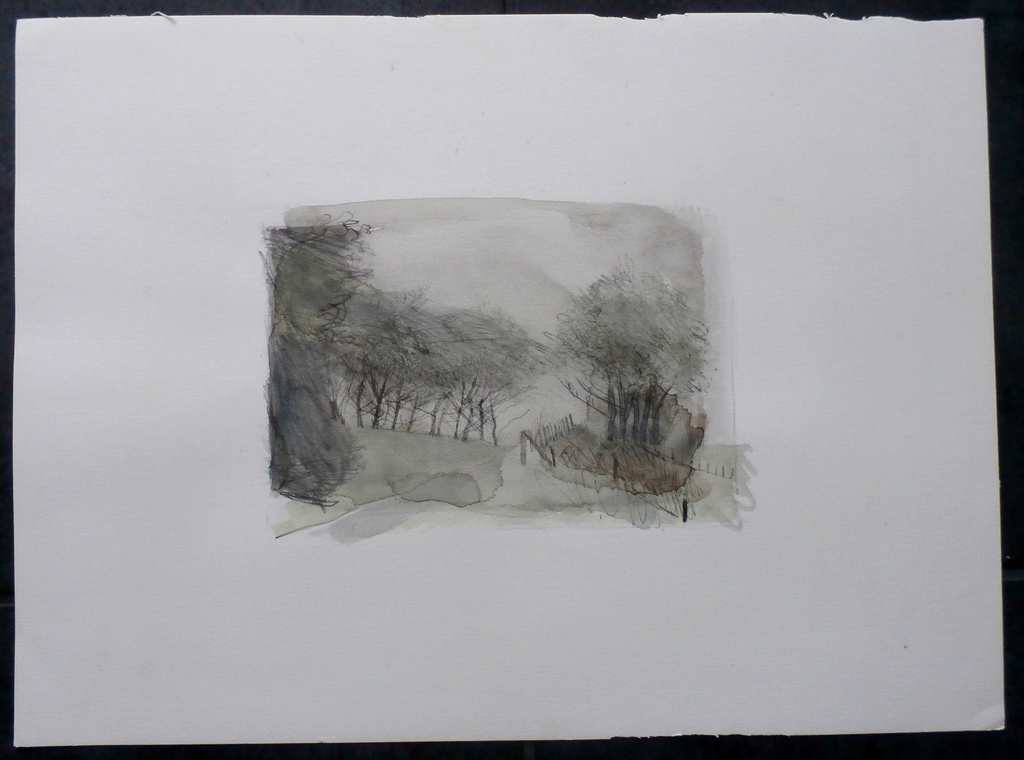 Kees Franse - aquarel: landschap kopen? Bied vanaf 35!