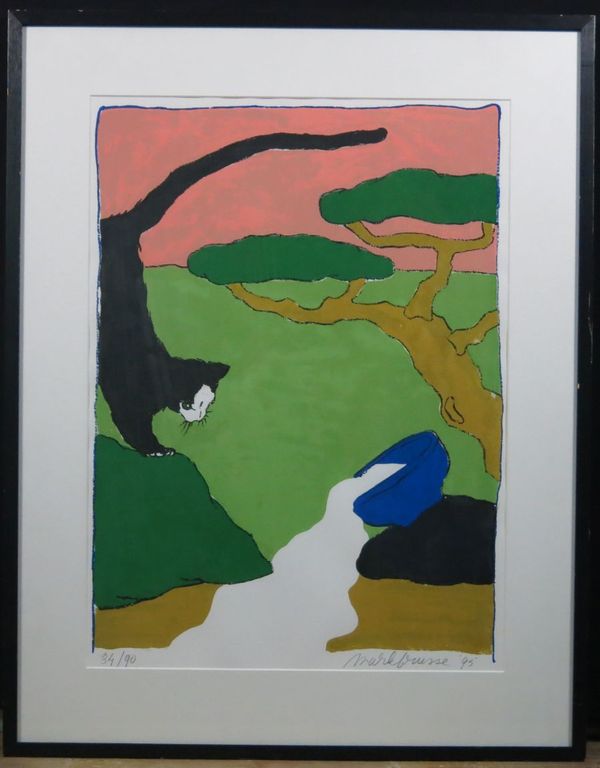 Mark Brusse: Litho, Blauwe kom - Ingelijst kopen? Bied vanaf 40!