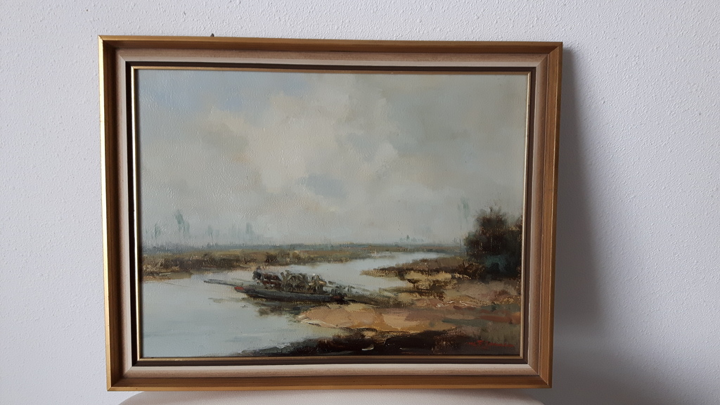 Jansen, Willem George Frederik; Olieverf op doek;  verkocht voor € 250!
