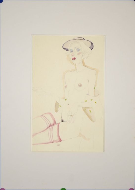 Ed Valk: Aquarel/tekening. Vrouwelijk naakt kopen? Bied vanaf 70!