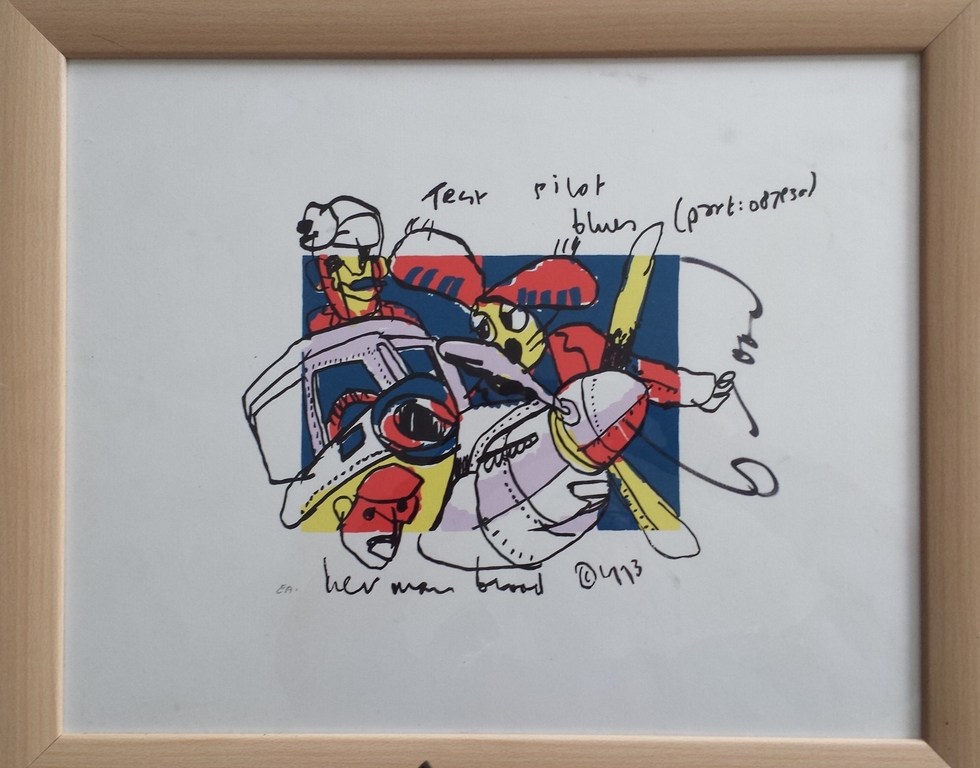 Herman Brood - zeefdruk - Test Pilot verkocht voor € 35!