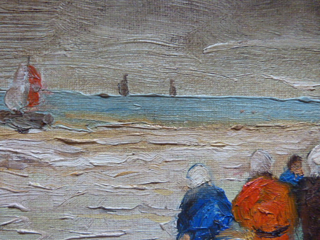 Onbekend ( 20e eeuw ) - strand - de vissersboten komen. kopen? Bied vanaf 1!