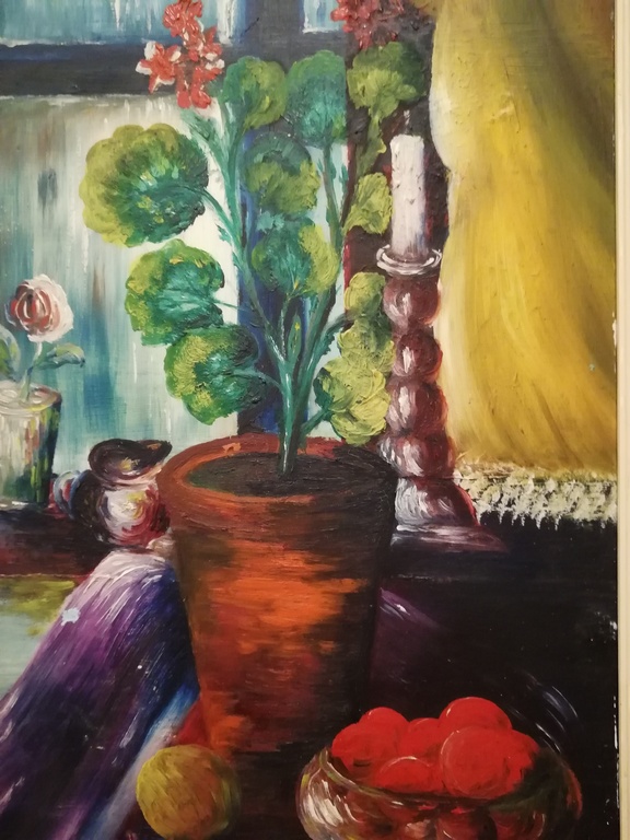onbekend kunstenaar - olieverf op paneel - stilleven met bloemen en fruit  kopen? Bied vanaf 1!