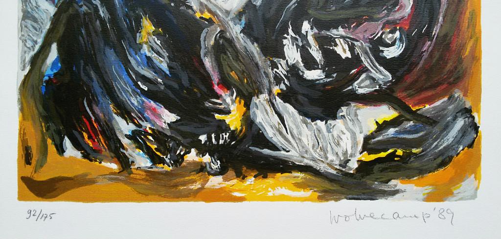 Theo Wolvecamp - Abstracte voorstelling, zeefdruk kopen? Bied vanaf 175!