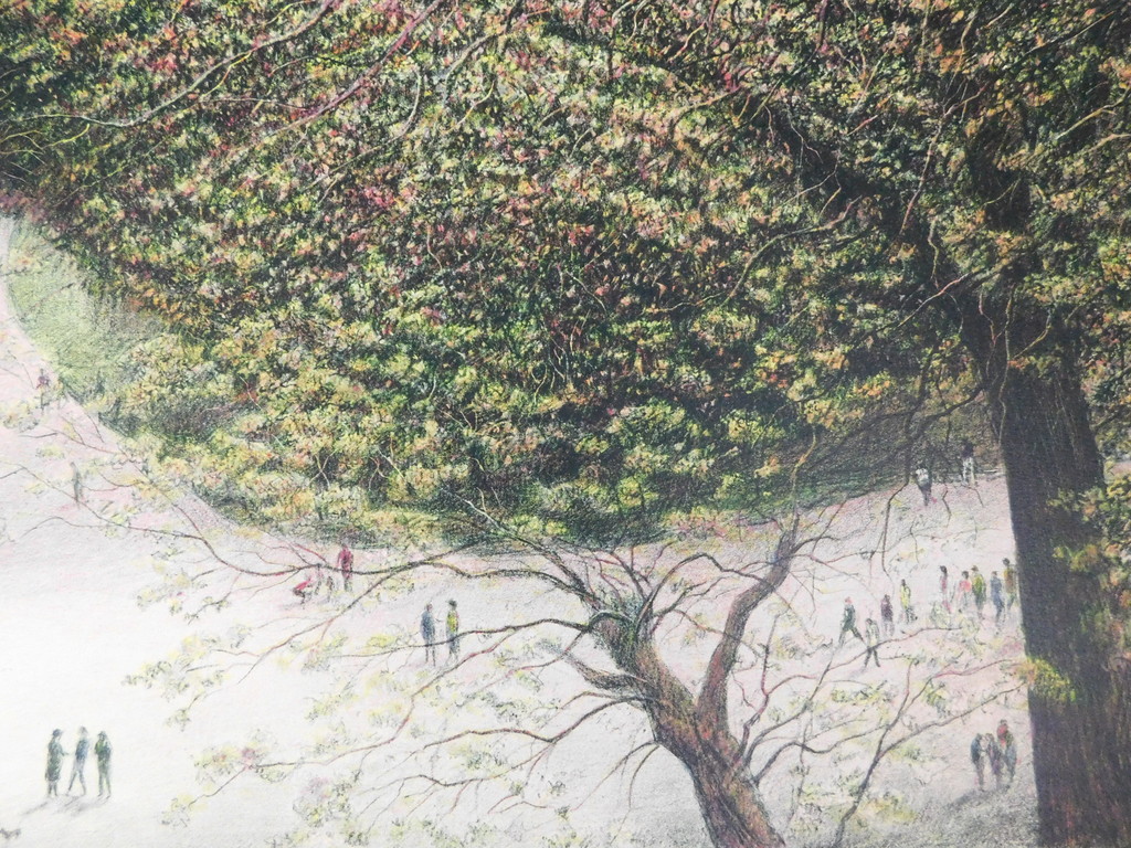 Harold Altman - Kleurenlitho - Sunday Stroll at the Park kopen? Bied vanaf 50!