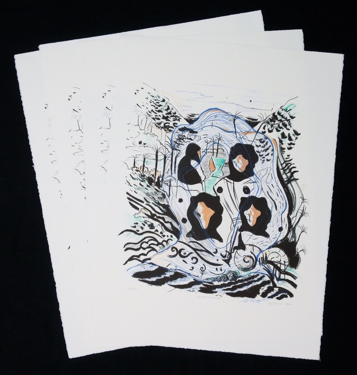 Lot met 4 grafische werken van Nour Edinne Jarram: Litho, Pensees Nomades kopen? Bied vanaf 20!