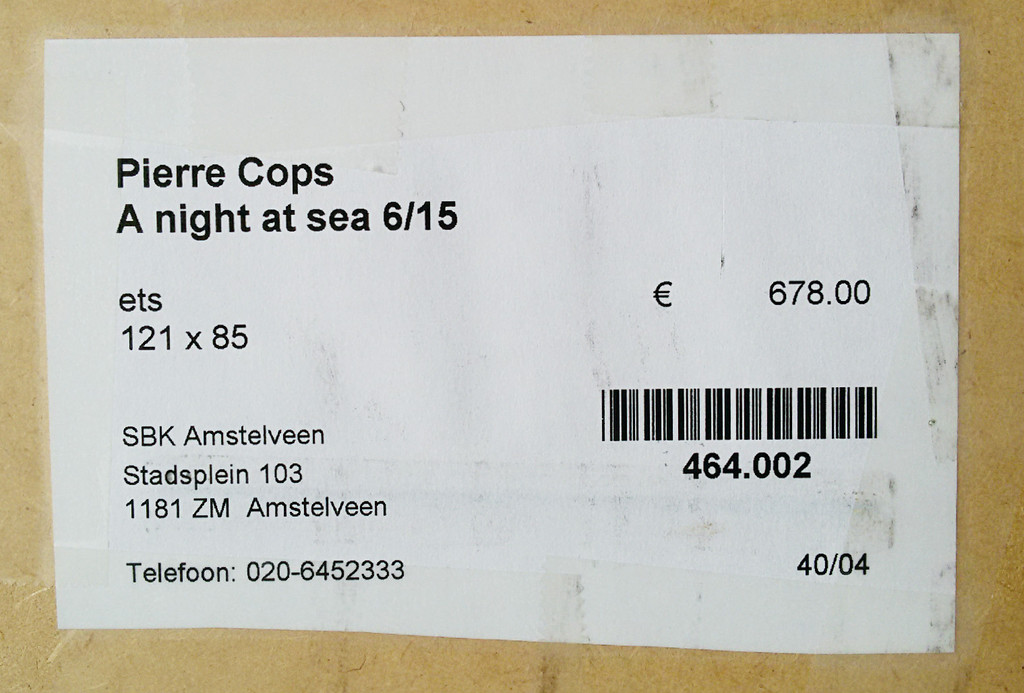 Pierre Cops - A night at sea, ets (mooi ingelijst, groot) kopen? Bied vanaf 80!