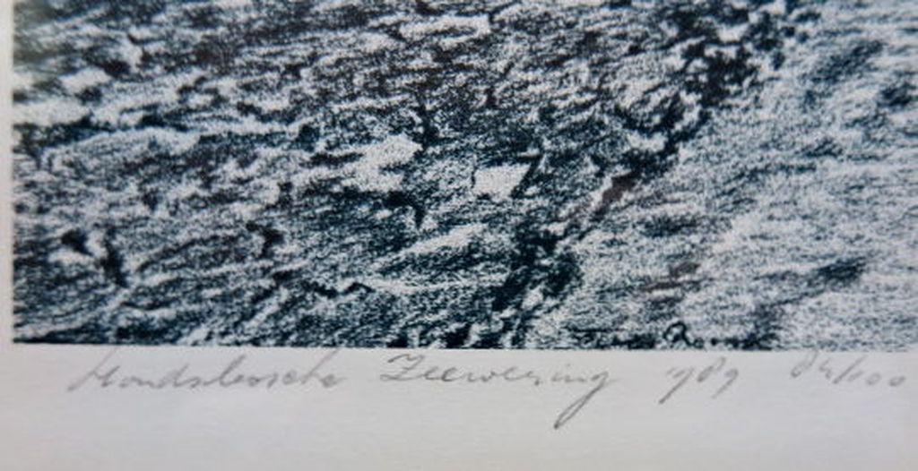 Frans Room- Hollandse Zeewering- Litho-84/100-1989-gesigneerd- INGELIJST(groot) kopen? Bied vanaf 10!