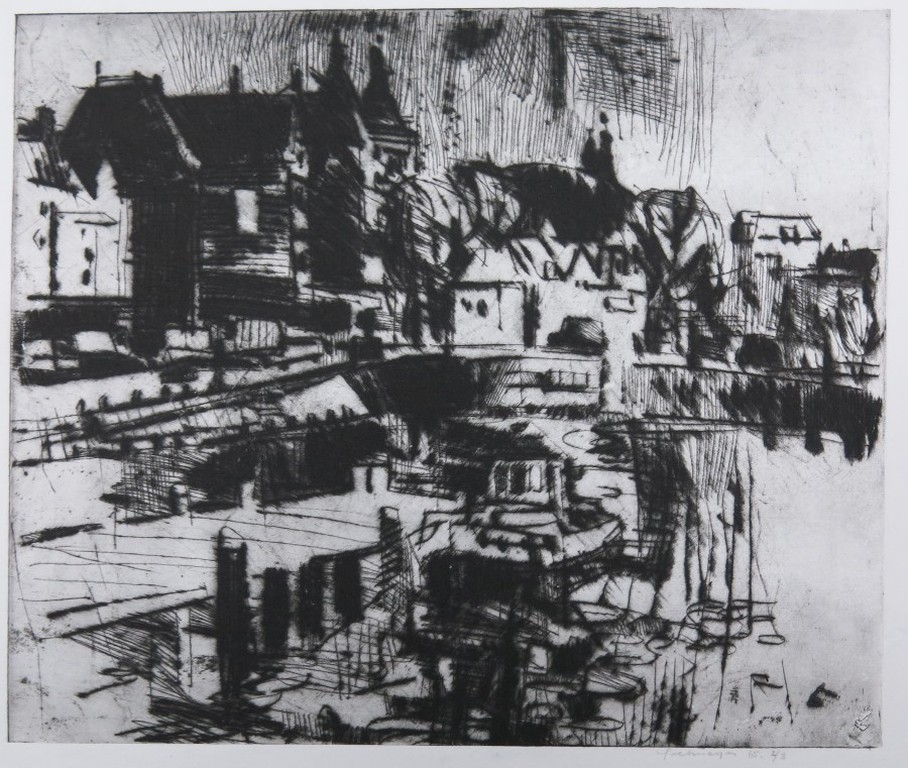 Leo Poelmeijer: Droge naald, Zonder titel  verkocht voor € 40!