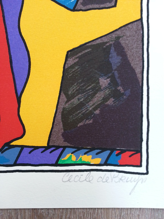 Cecile de Bruijn, zeefdruk op papier, titel:" le chat l' Arnold Schoenberg " kopen? Bied vanaf 30!