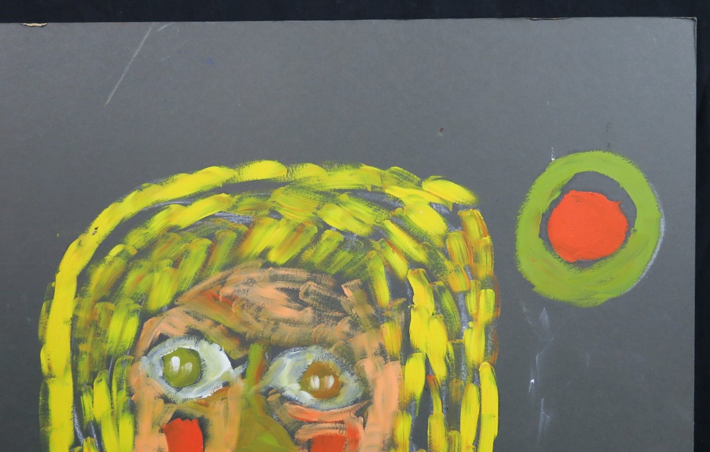 Meertje Kaal: Olieverf en Acryl op karton, Meisje met bananenhals kopen? Bied vanaf 1!