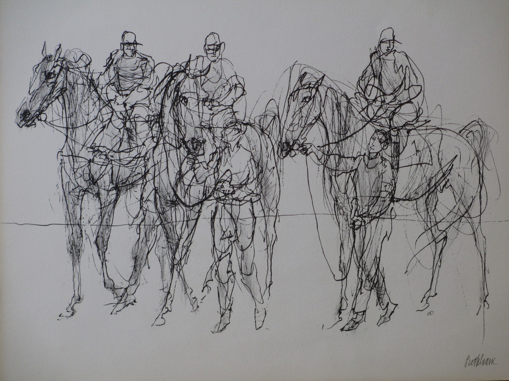 Piet Klaasse, Op weg naar de start, Litho kopen? Bied vanaf 30!