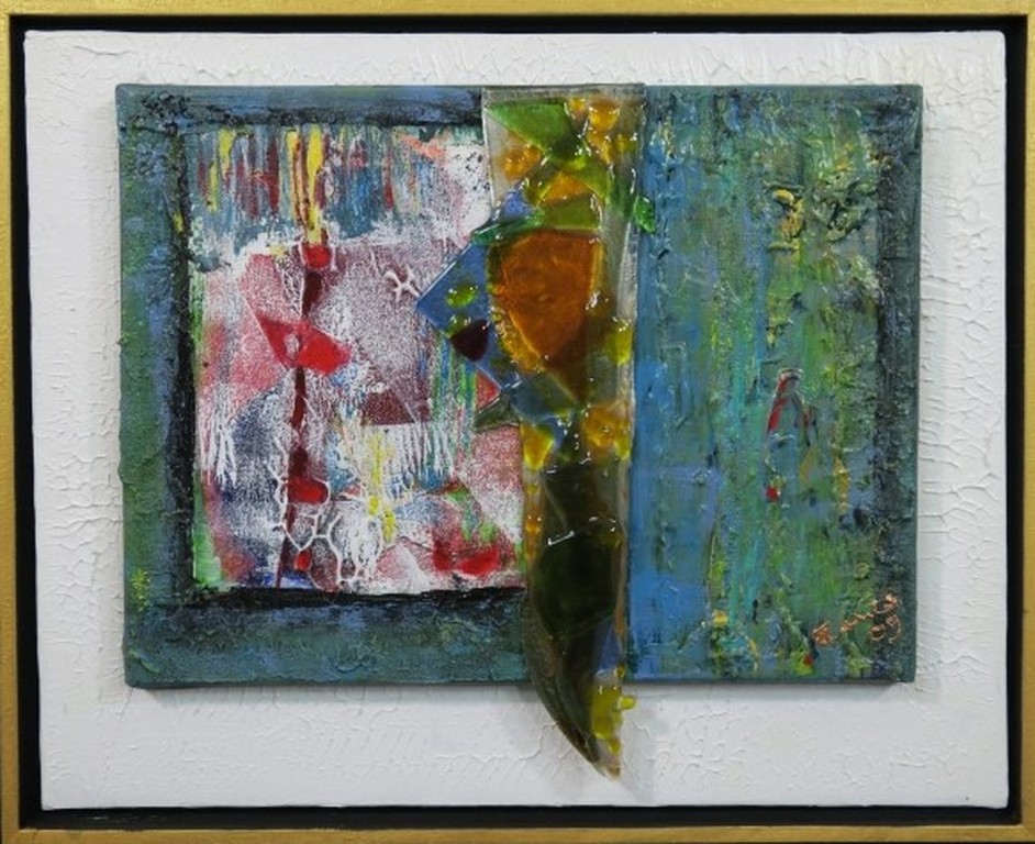 Franca Muller Jabusch: Gemengde techniek op doek, Golden flashlight - Ingelijst kopen? Bied vanaf 100!