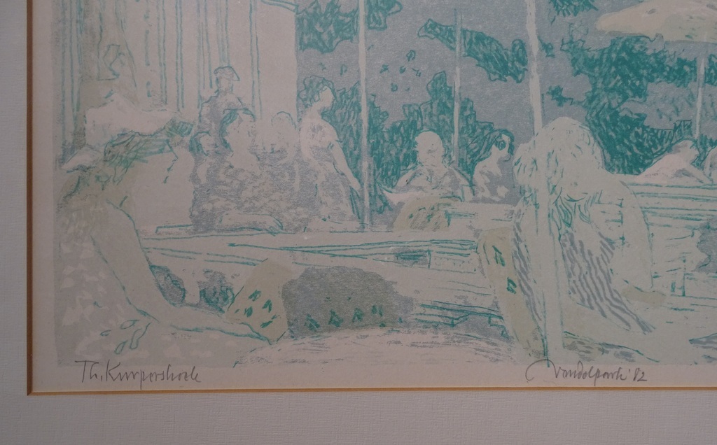Theo Kurpershoek (1914-1998)  --  Zeefdruk  --  Vondelpark 1982 kopen? Bied vanaf 45!