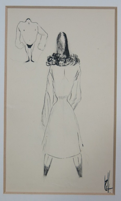 Melle Oldeboerrigter: Pentekening, Vrouw en bokser verkocht voor € 65!