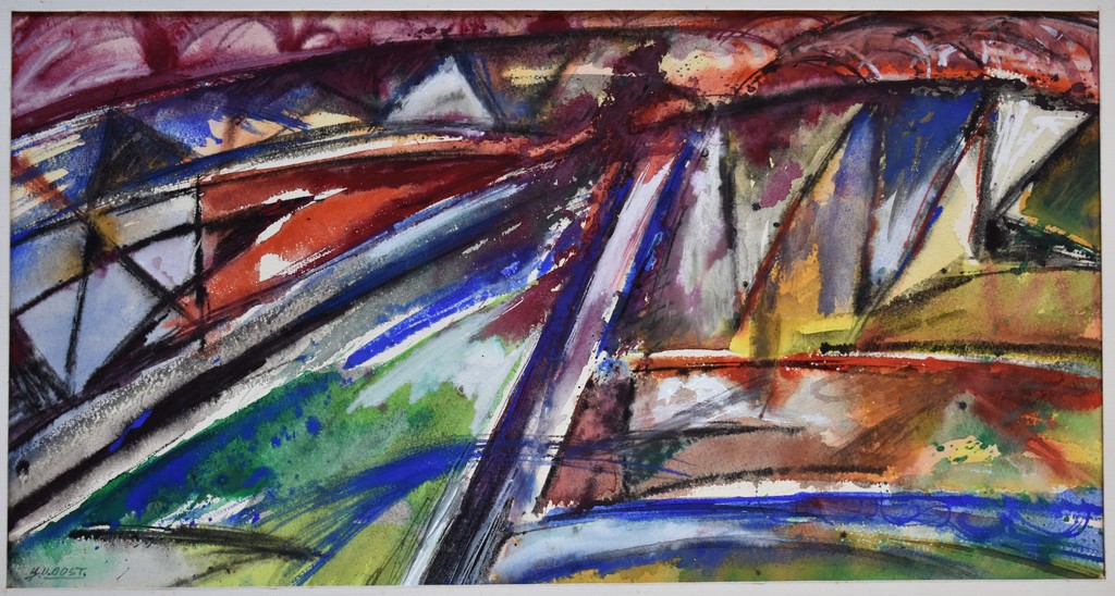 Johannes Jacobus van OOST (Rotterdam 1917-Rotterdam 1975), Aquarel, ABSTRACT kopen? Bied vanaf 1!