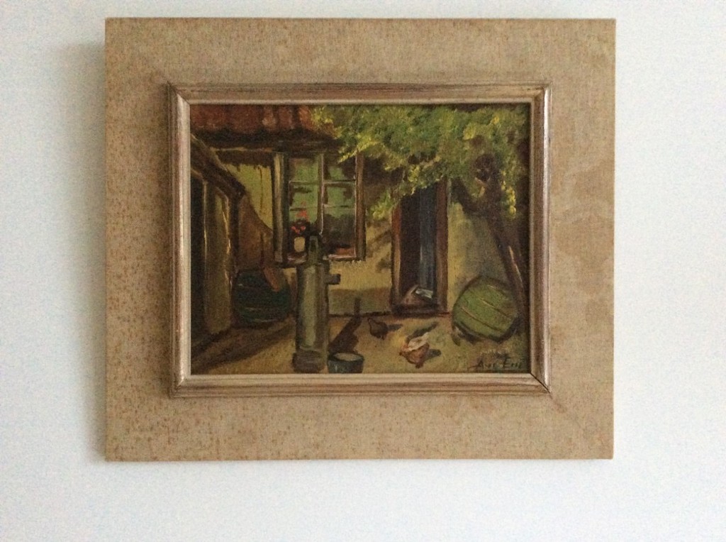 Onbekende kunstenaar: Binnenplaats, gesigneerd kopen? Bied vanaf 50!
