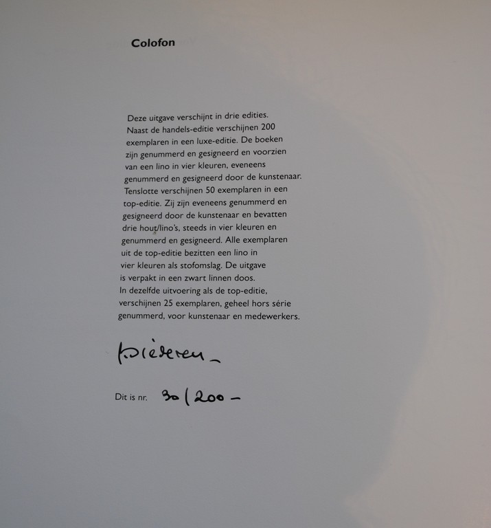 Jef Diederen - 4 kleuren lino op rijstpapier - 1991 + boek - luxe editie kopen? Bied vanaf 55!