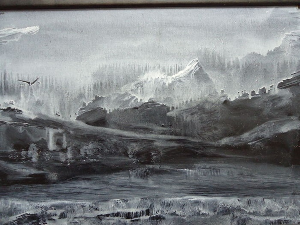 Theo Goedvriend, tweeluik met twee paneeltjes met berglandschappen, kopen? Bied vanaf 80!