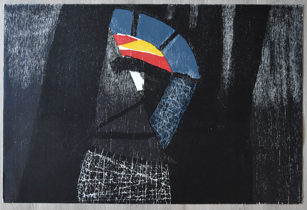Guillaume Le Roy # COMPOSITIE # extreem groot formaat houtsnede, 1976, mint kopen? Bied vanaf 150!