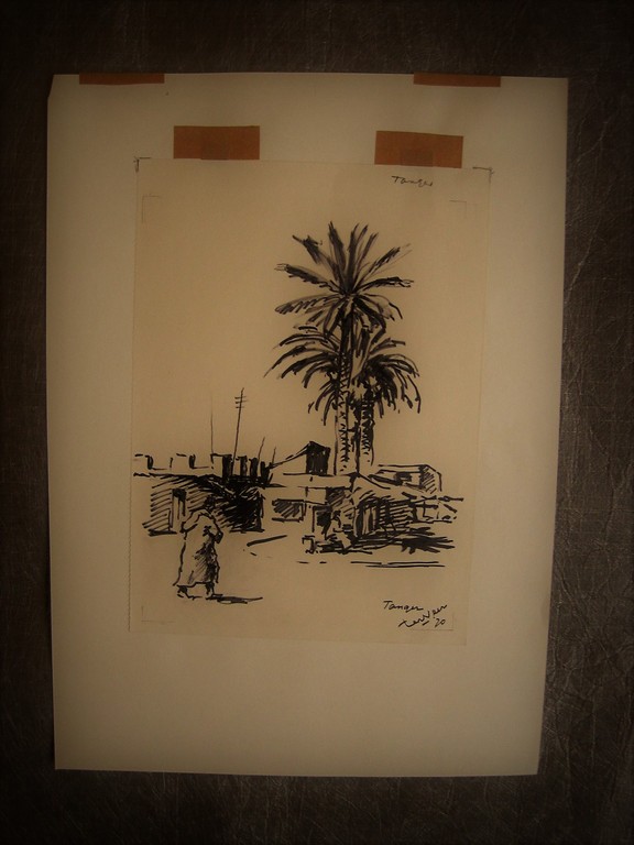 Oude Orientaalse inkt tekening "Tunesie Tanger" door Jan ter Veer (1895-1970)  kopen? Bied vanaf 1!
