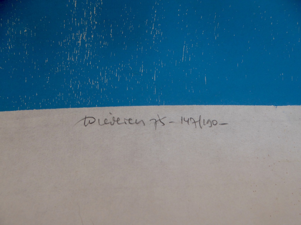 Jef Diederen (1920-2009), Houtsnede uit 1975 met de titel: Tumult kopen? Bied vanaf 1!