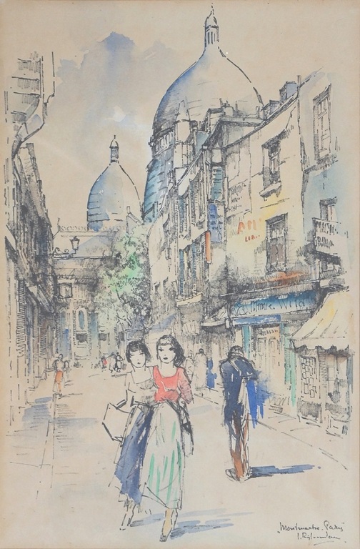 Jan Rijlaarsdam. stadsgezicht Parijs. Aquarel verkocht voor € 300!