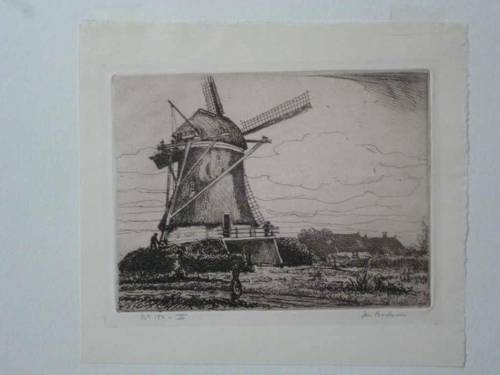 Jan Poortenaar - ets - Molen kopen? Bied vanaf 25!