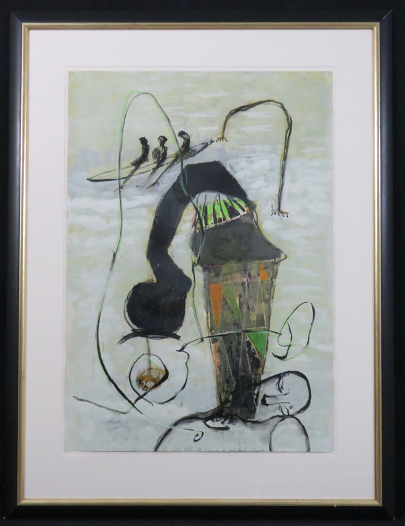 Udo Dziersk: Gemengde techniek op papier, Traum von Sieg - Ingelijst (Groot) verkocht voor € 570!