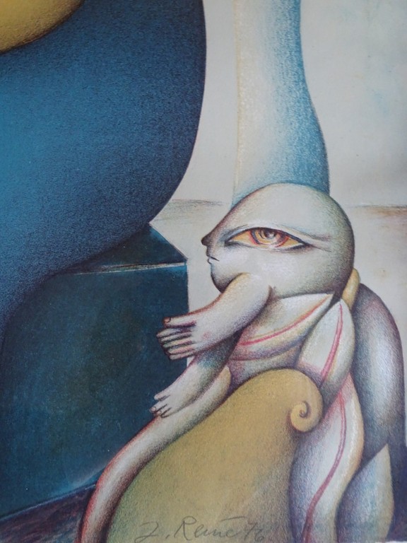 Jörg Remé, Litho, Probedonde, 1976, ingelijst kopen? Bied vanaf 45!