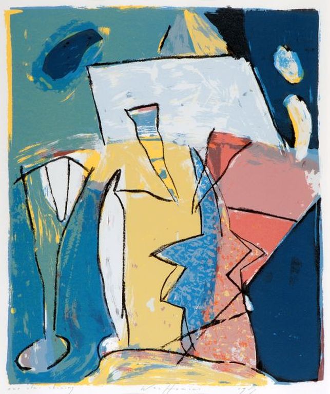 Piet Warffemius, zeefdruk  'one star shining' uit 1989 in perfecte staat verkocht voor € 60!