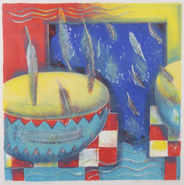 Marianne Aulman: Litho, De val van Icarus I - Ingelijst kopen? Bied vanaf 1!