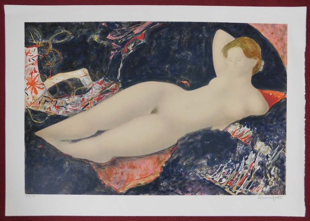 Alain Bonnefoit - Kleurenlitho - Nu au Sofa Noir verkocht voor € 85!