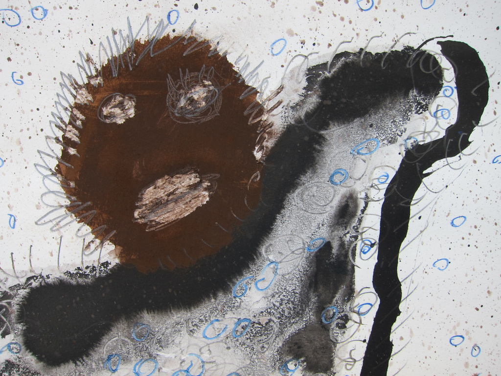 Jacques Slegers - Jacques Slegers # DE ZON IS EEN NEGER, 1984 # gouache /tekening kopen? Bied vanaf 195!