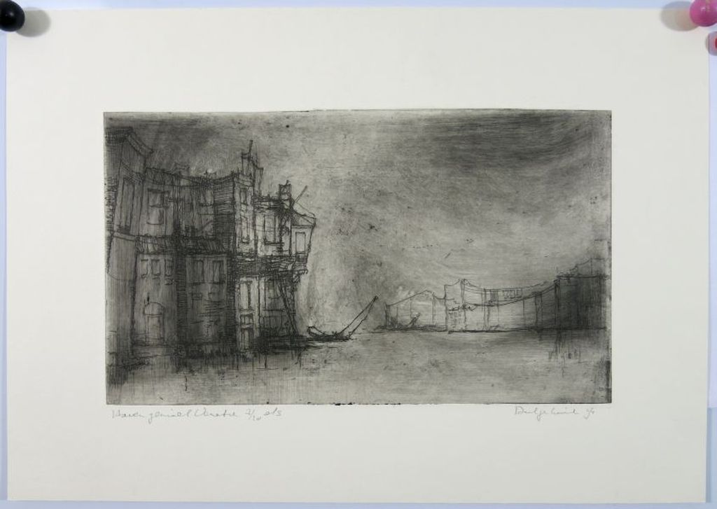 Dirkje Kuik: Ets, Havengezicht Venetië verkocht voor € 120!