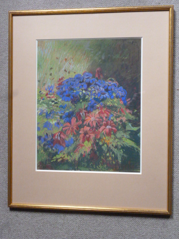 H.E.Roodenburg - pastel - Rode en blauwe bloemen kopen? Bied vanaf 120!