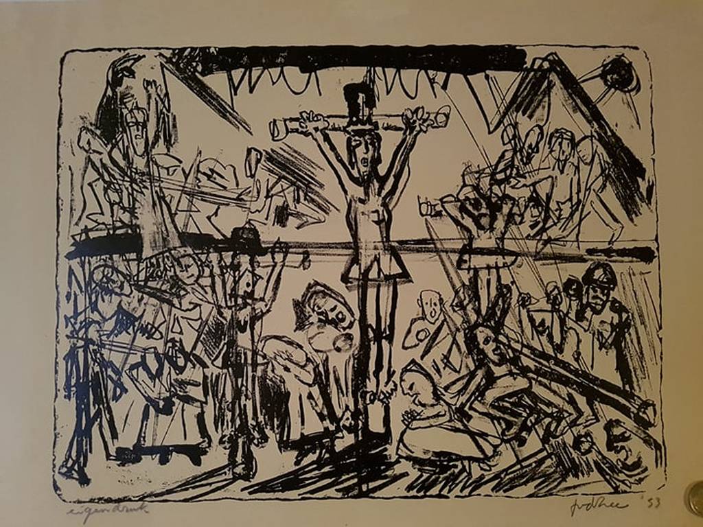 Kruiziging van Christus 1953 door Jan van der zee( 1898-1988)  kopen? Bied vanaf 85!