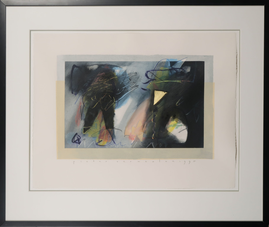 Pieter Vermeulen: Gemengde techniek op papier, Z.T. - Ingelijst kopen? Bied vanaf 35!