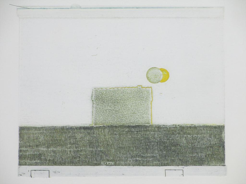 Eduard Flor, Composie in groen/geel, Kleurets verkocht voor € 50!