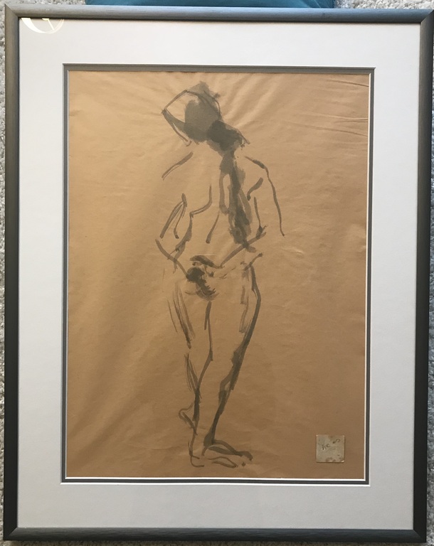 Studie vrouwelijk naakt - aquarel - gesigneerd kopen? Bied vanaf 1!