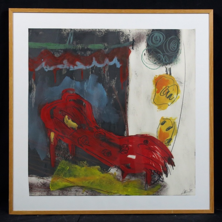 Nicola Rozemeijer: Gemengde techniek, Zonder titel - Ingelijst verkocht voor € 85!