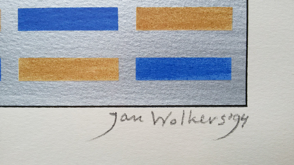 Jan Wolkers - Geometrische compositie, zeefdruk (ingelijst) kopen? Bied vanaf 175!