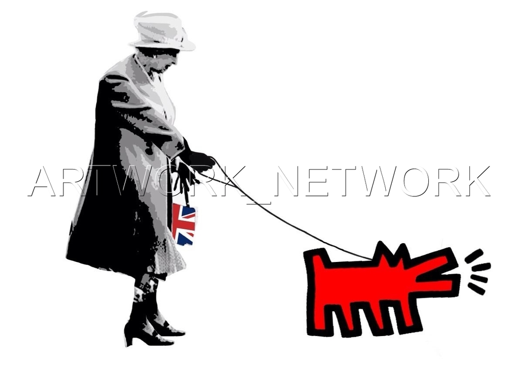 Large Print Painting "Queen Dog Red" Signed Numbered A/P or 1 to 100 with COA kopen? Bied vanaf 1!