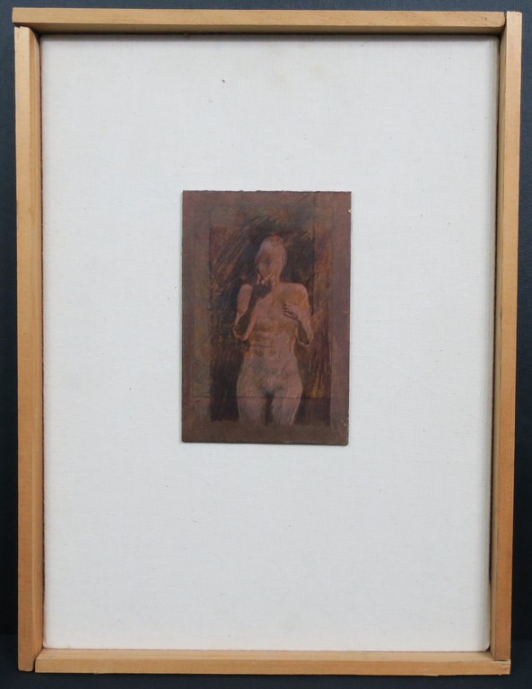 Geurt van Dijk: Acryl op board, Z.T. naakt - Ingelijst verkocht voor € 70!