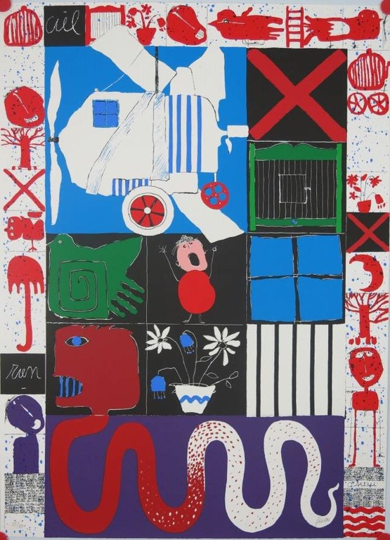 Christian Silvain: Zeefdruk, L'oiseau cage kopen? Bied vanaf 100!